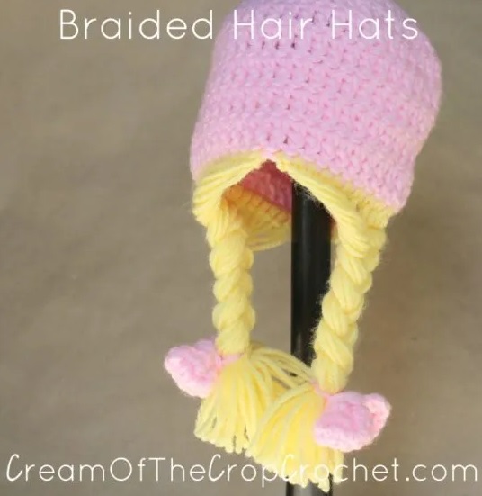 newborn braided hair crochet hat