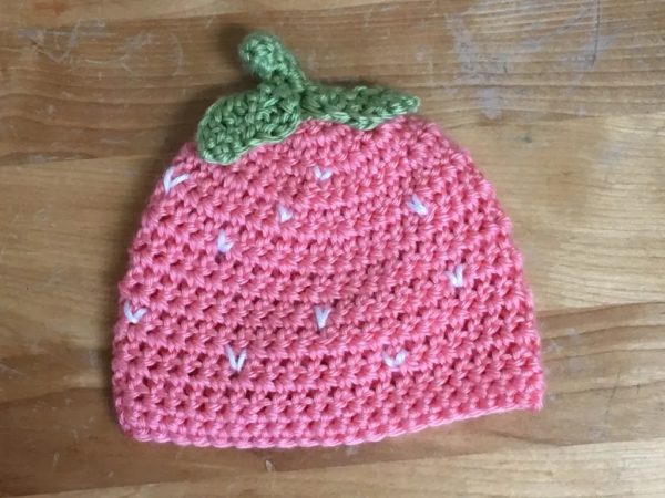 strawberry crochet hat