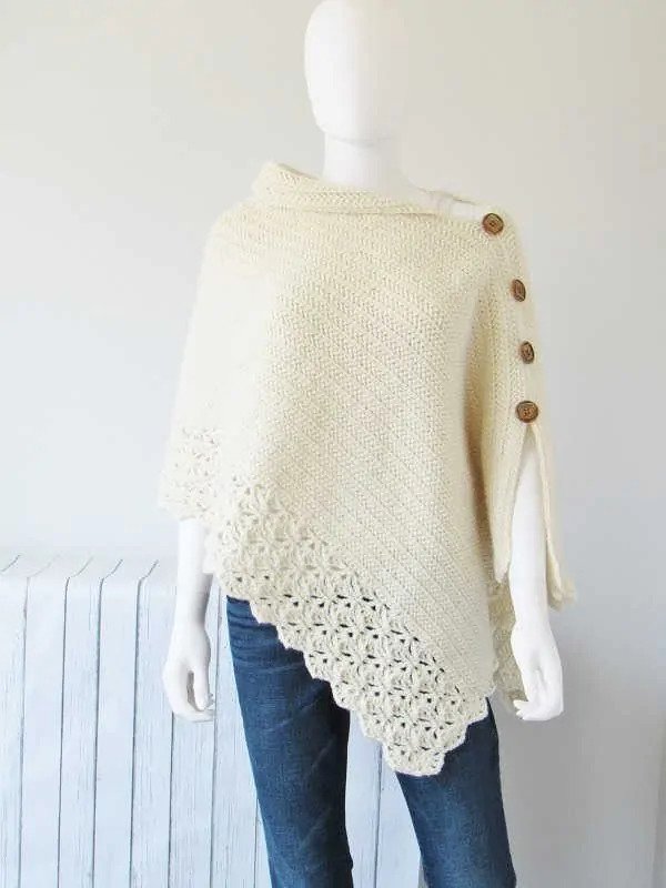Uptown Crochet Poncho on a mannequin