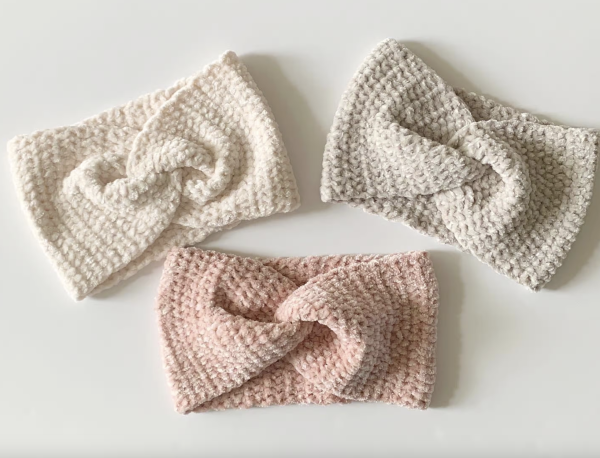 Crochet Velvet Twist Headbands
