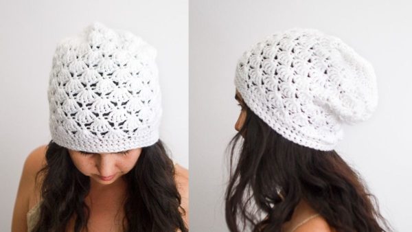 Venus Shell Slouch Crochet Hat
