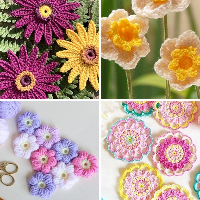40+ Free Crochet Flower Patterns
