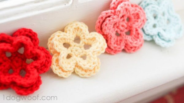 5 Petal Crochet Flower 