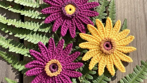 Autumn Gerbera Crochet Flower 