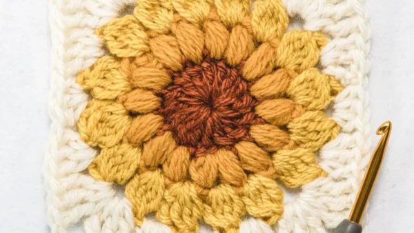 Crochet Sunburst Sunflower Granny Square