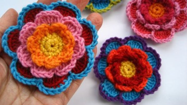 Triple Layer Crochet Flower