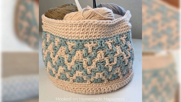 Mosaic Crochet Basket