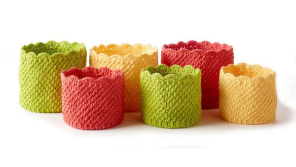 Scallop Edged Crochet Baskets