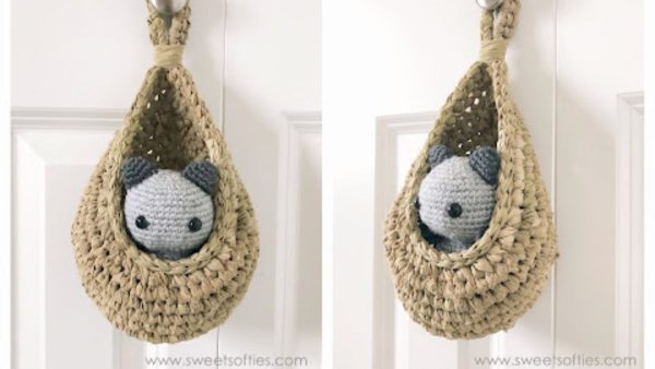 Teardrop Crochet Hanging Basket