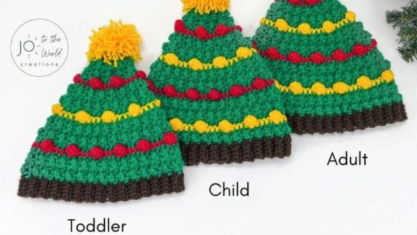 Crochet Christmas Tree Hats