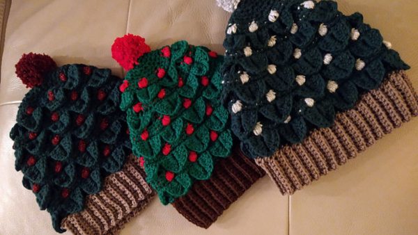 Crochet Xmas Tree Holiday Hats