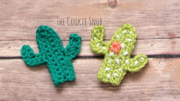 Crochet Cactus Appliqué