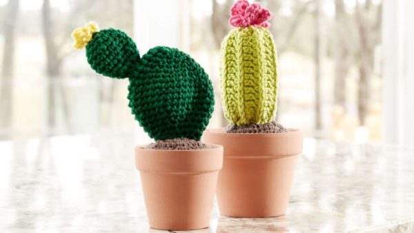 Potted Crochet Cacti